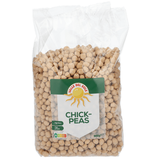 Foto van Valle Del Sole Kikkererwten op witte achtergrond