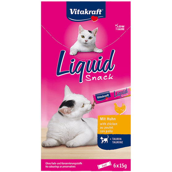 Foto van Vitakraft Kattensnacks cat-liquid kip 6 stuks op witte achtergrond