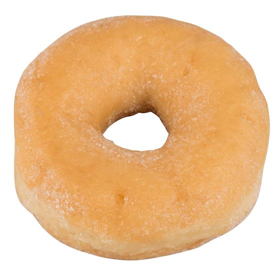 Foto van Donut gesuikerd op witte achtergrond