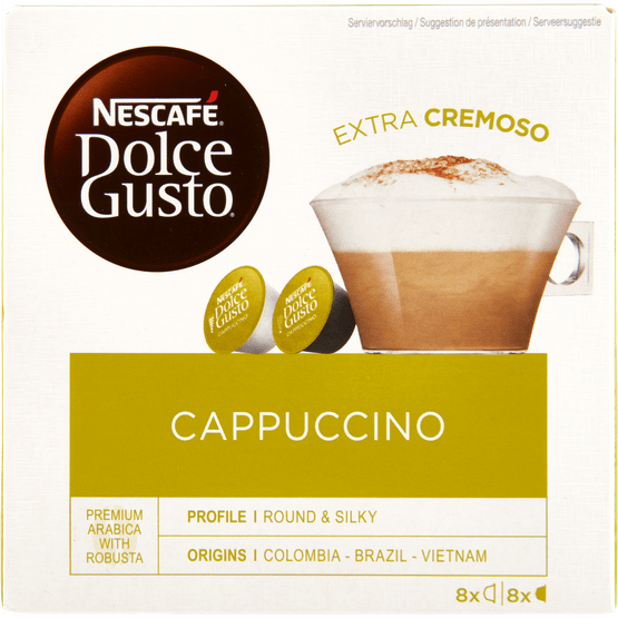 Foto van Nescafé Dolce gusto cappuccino op witte achtergrond