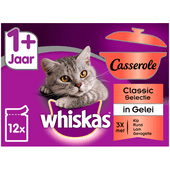 Whiskas Kattenvoer casserole classic in gelei 1+ jaar 12 stuks