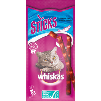 Whiskas Kattensnacks sticks rijk aan zalm