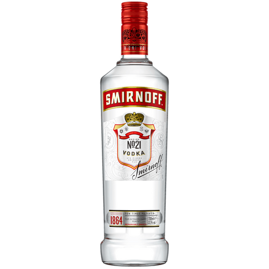 Foto van Smirnoff Vodka op witte achtergrond