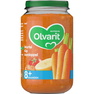Olvarit Maaltijdpotje 8+ maanden wortel-kip-aardappel