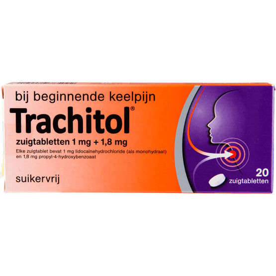 Foto van Trachitol Zuigtabletten beginnende keelpijn op witte achtergrond