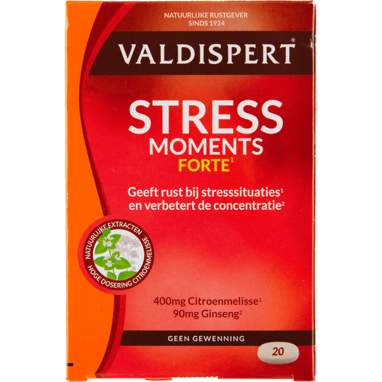 Foto van Valdispert Stress moments tabletten extra sterk op witte achtergrond