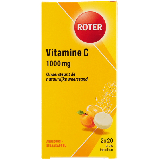 Foto van Roter Vitamine C bruistabletten duopak op witte achtergrond