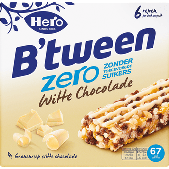 Hero B'tween zero witte chocolade 6 stuks