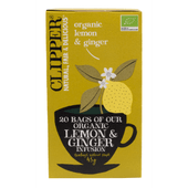 Clipper Vruchtenthee organic Ginger&Lemon kop 20 zakjes