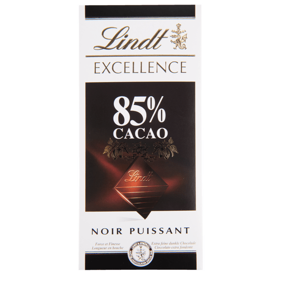 Foto van Lindt Excellence tablet 85% cacao op witte achtergrond