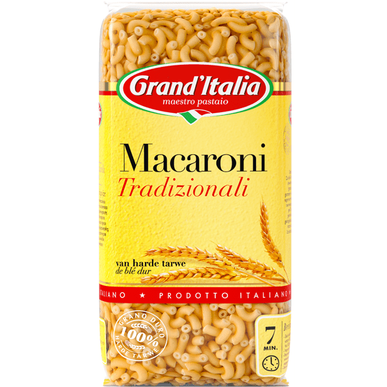 Foto van Grand'Italia Macaroni tradizionali op witte achtergrond