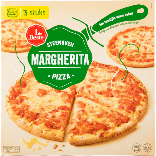 1 De Beste Steenoven Pizza Margherita 3 Stuks Dirk