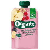Organix Just oatmeal-apple banana, raspberrry bleuberry 12+ maanden