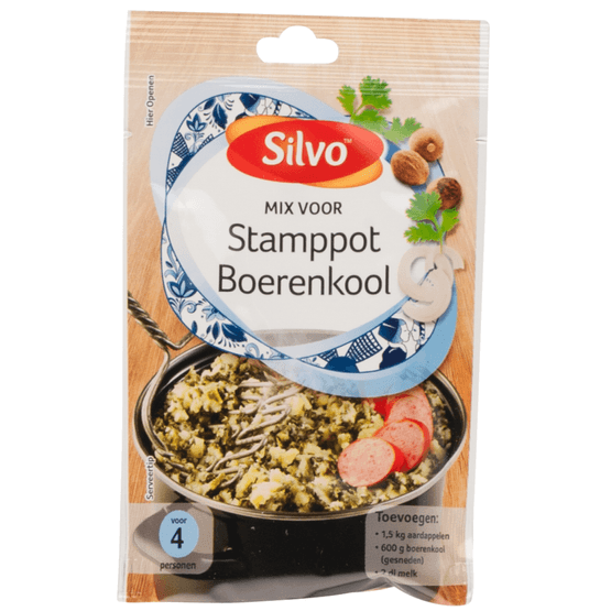 Foto van Silvo Mix voor boerenkoolstamppot op witte achtergrond