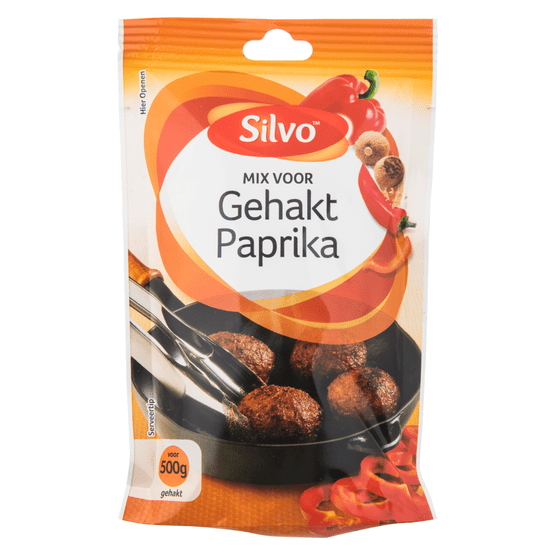 Foto van Silvo Mix voor gehakt paprika op witte achtergrond