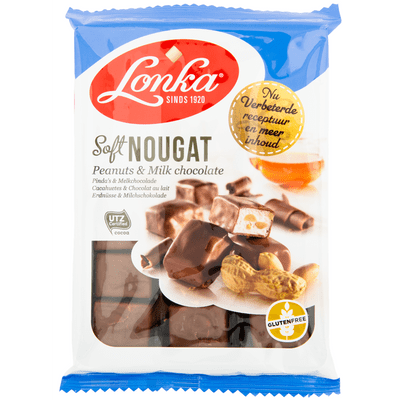 Lonka Soft nougat melkchocolade-pinda