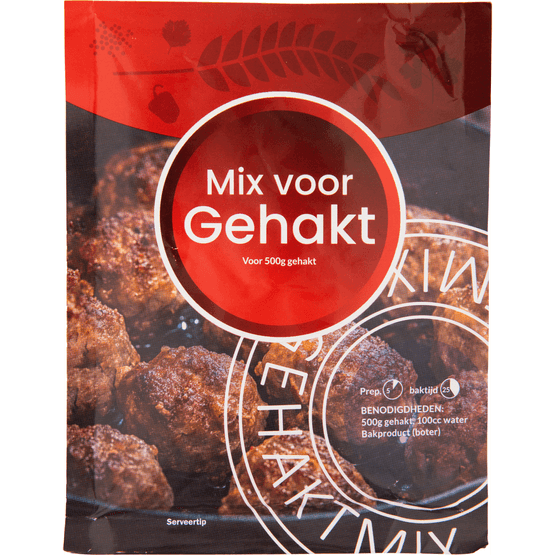 Foto van Gehaktmix op witte achtergrond