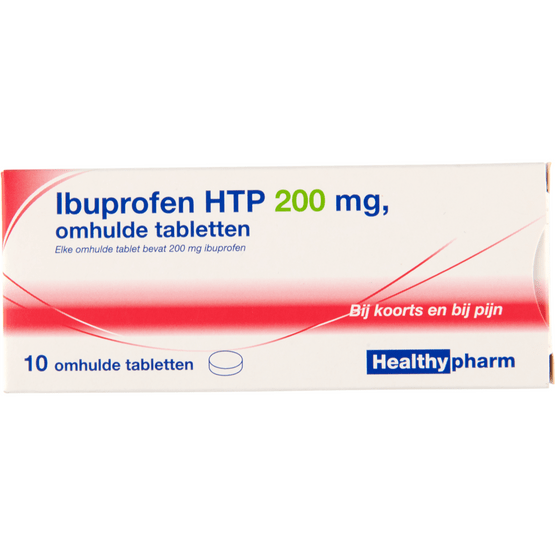 Foto van Healthypharm Ibuprofen sv 200mg. op witte achtergrond