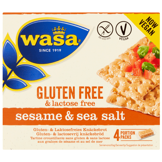 Foto van Wasa Glutenvrij sesam & zeezout op witte achtergrond