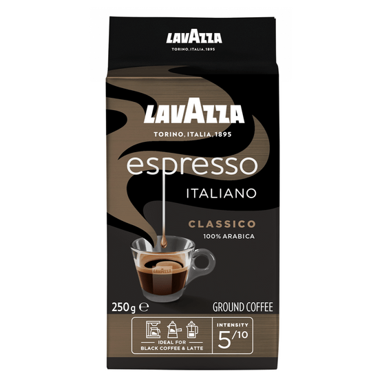 Foto van Lavazza Snelfilterkoffie café espresso op witte achtergrond