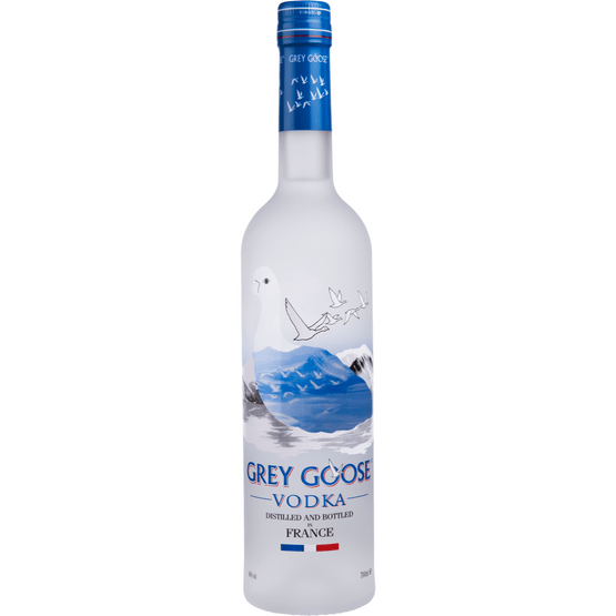 Foto van Grey Goose Vodka original op witte achtergrond