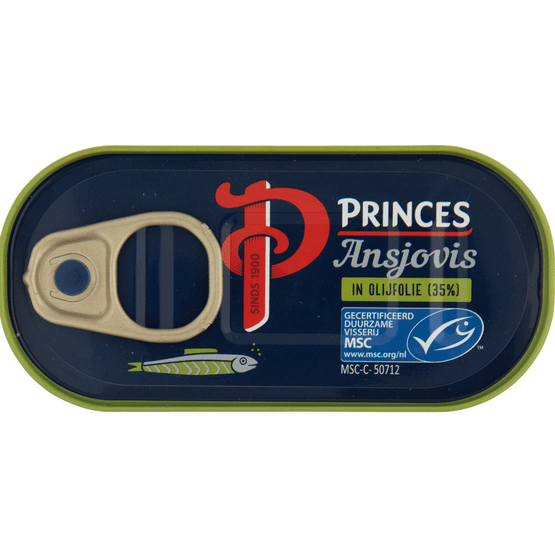 Foto van Princes Ansjovis filet in olijfolie op witte achtergrond