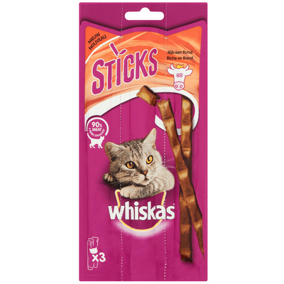 Whiskas Kattensnacks sticks rijk aan rundvlees