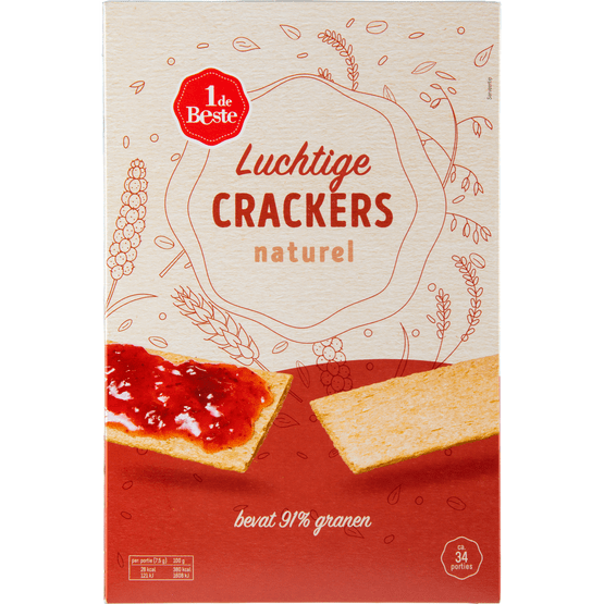 Foto van 1 de Beste Luchtige crackers naturel op witte achtergrond