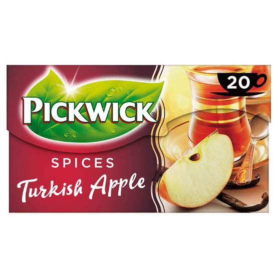 Foto van Pickwick Spices Turkish Apple zwarte thee op witte achtergrond