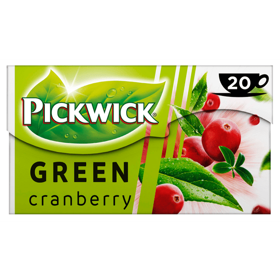 Foto van Pickwick Cranberry groene thee op witte achtergrond