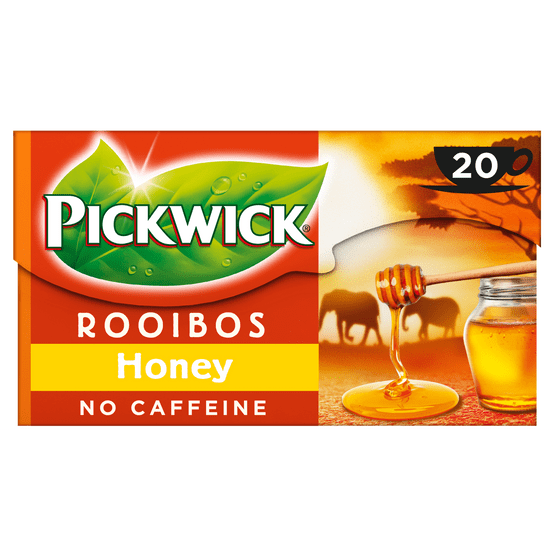 Foto van Pickwick Honing Rooibos thee op witte achtergrond