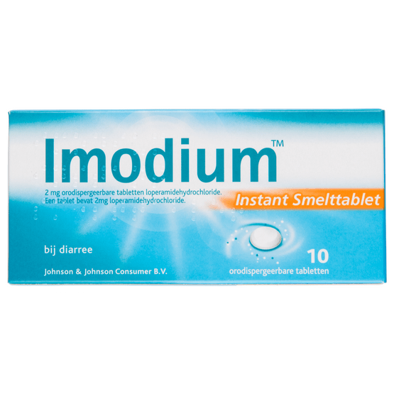 Foto van Imodium Smelttablet 2 mg op witte achtergrond