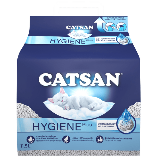 Foto van Catsan Kattenbakvulling hygiene plus op witte achtergrond