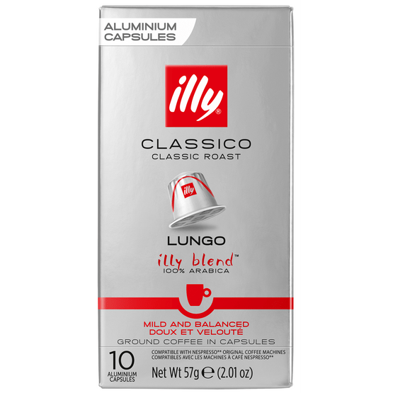 Foto van Illy Lungo Classico Koffiecups op witte achtergrond