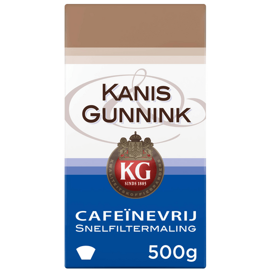 Foto van Kanis & Gunnink Decaf Filterkoffie op witte achtergrond