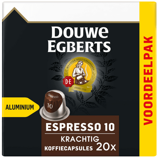 Foto van Douwe Egberts Espresso Krachtig koffiecups voordeelpak op witte achtergrond