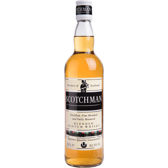 Foto van Scotchman Blended scotch whisky op witte achtergrond