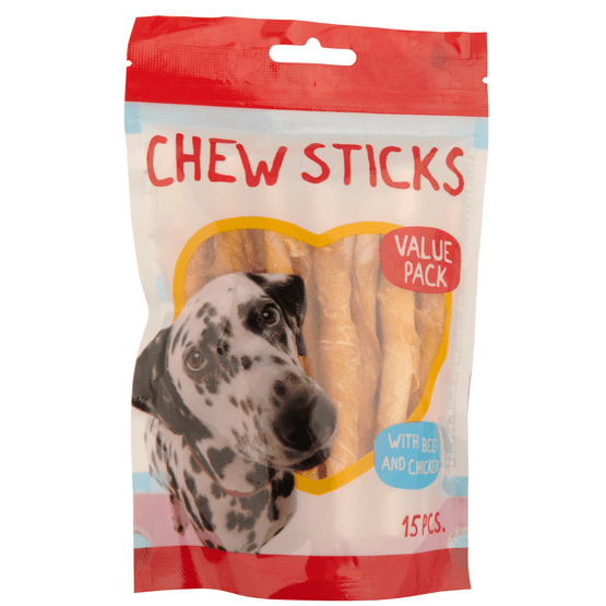 Foto van Mr. Goodlad Hondensnacks chew sticks op witte achtergrond