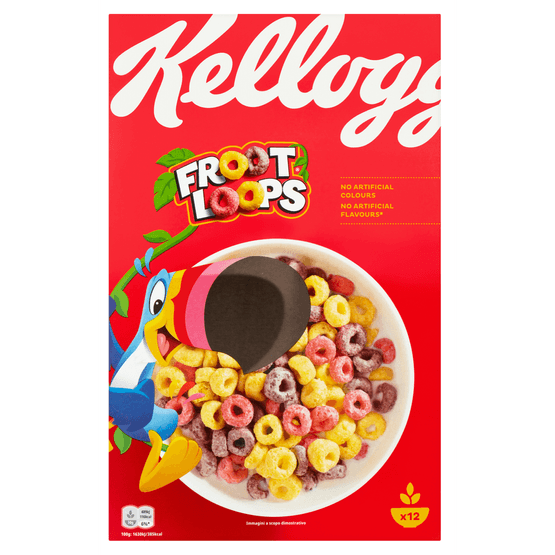 Foto van Kelloggs Unicorn frootloops op witte achtergrond