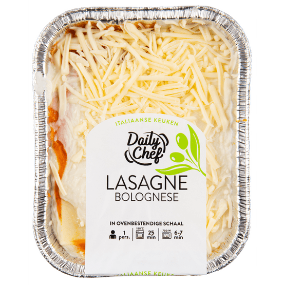 Foto van Daily Chef Lasagne bolognese op witte achtergrond