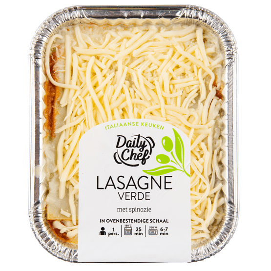 Foto van Daily Chef Lasagne verde op witte achtergrond