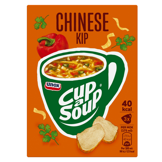 Foto van Unox Cup-a-soup chinese kip 3 stuks op witte achtergrond