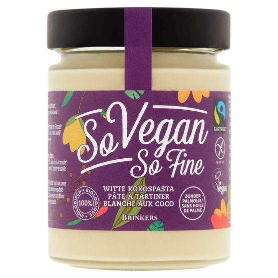Foto van So Vegan So Fine Witte kokospasta op witte achtergrond