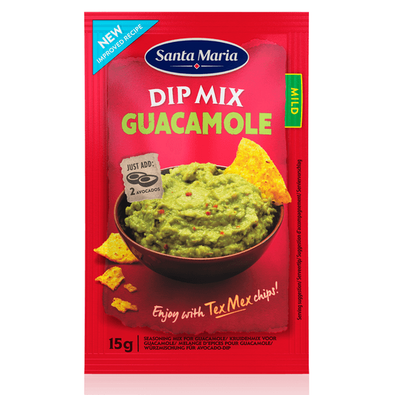 Foto van Santa Maria Dipmix guacamole op witte achtergrond