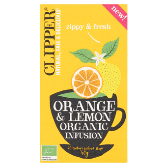Clipper Vruchtenthee orange lemon kop