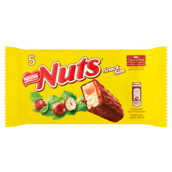 Foto van Nestlé Nuts 5-pack op witte achtergrond