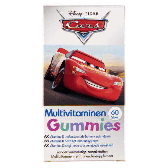 Foto van Disney Disney cars multivitamine gummies op witte achtergrond