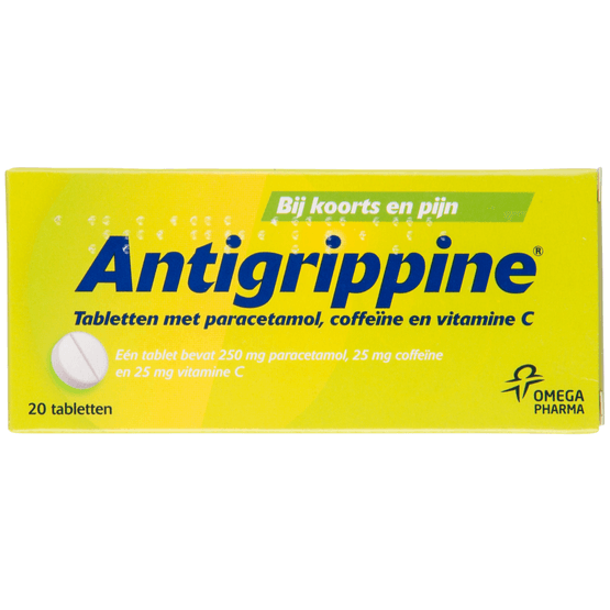 Foto van Antigrippine Tabletten op witte achtergrond