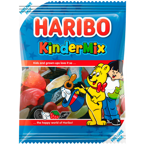 Foto van Haribo Kindermix op witte achtergrond