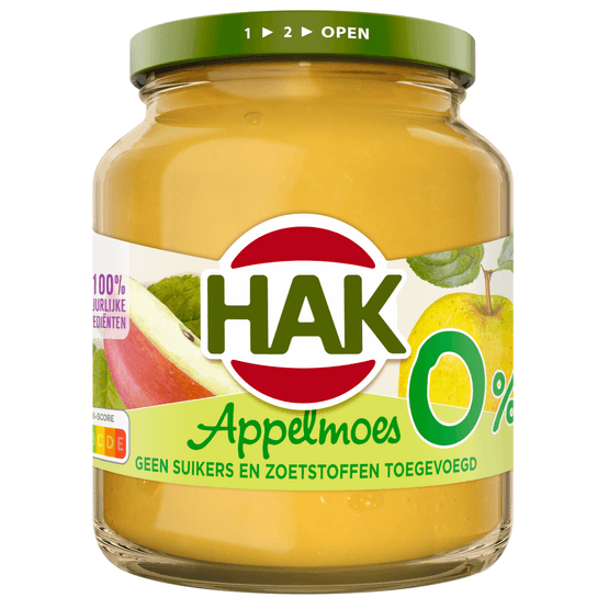 Foto van Hak Appelmoes 0% suiker op witte achtergrond